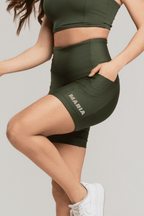 Bermuda de Compressão Feminina Verde Militar Personalizada