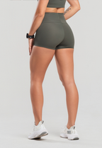 Short Feminino Fitness Poliamida FlowFit Verde Militar