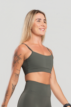 Top Feminino Fitness Conforto Suplex Poliamida Verde