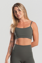 Top Feminino Fitness Conforto Suplex Poliamida Verde