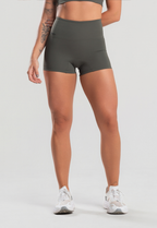 Short Feminino Fitness Poliamida FlowFit Verde Militar