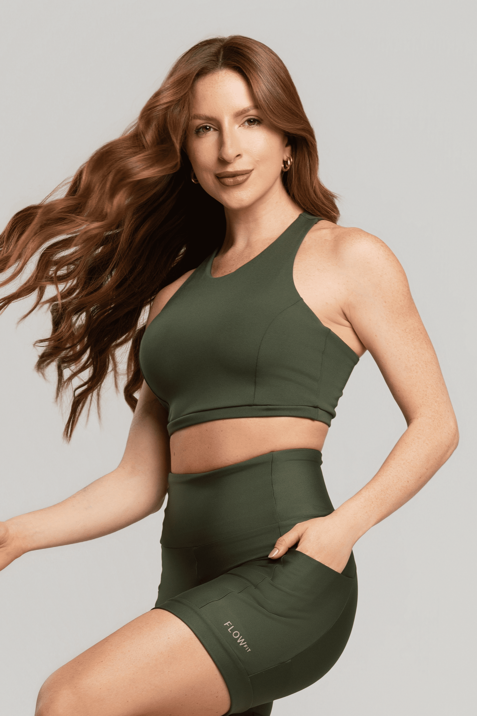 Top Flow Verde Militar Personalizado