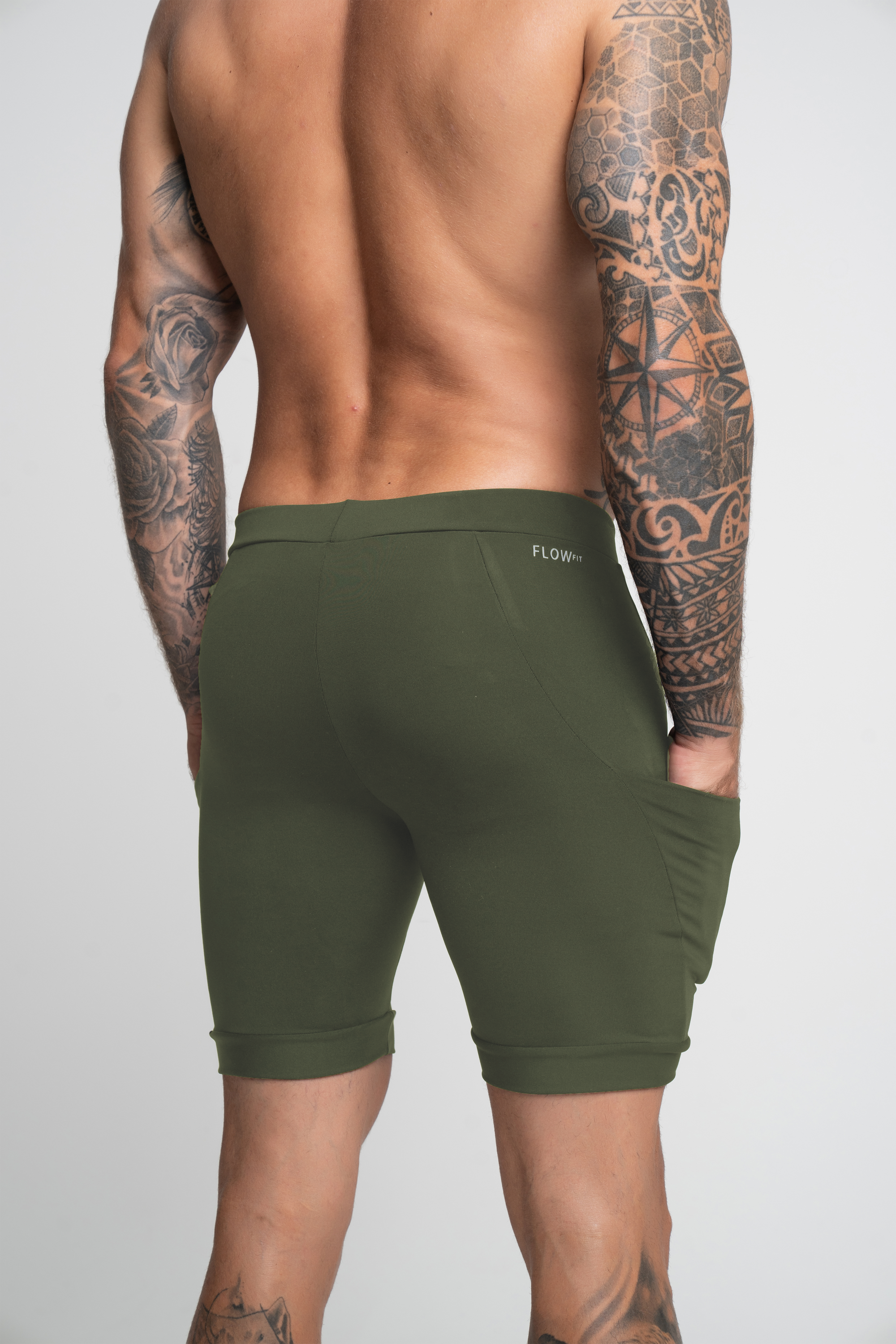 Bermuda de Compressão Masculina Verde Militar
