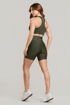 Conjunto de Compressão Feminino Verde Militar