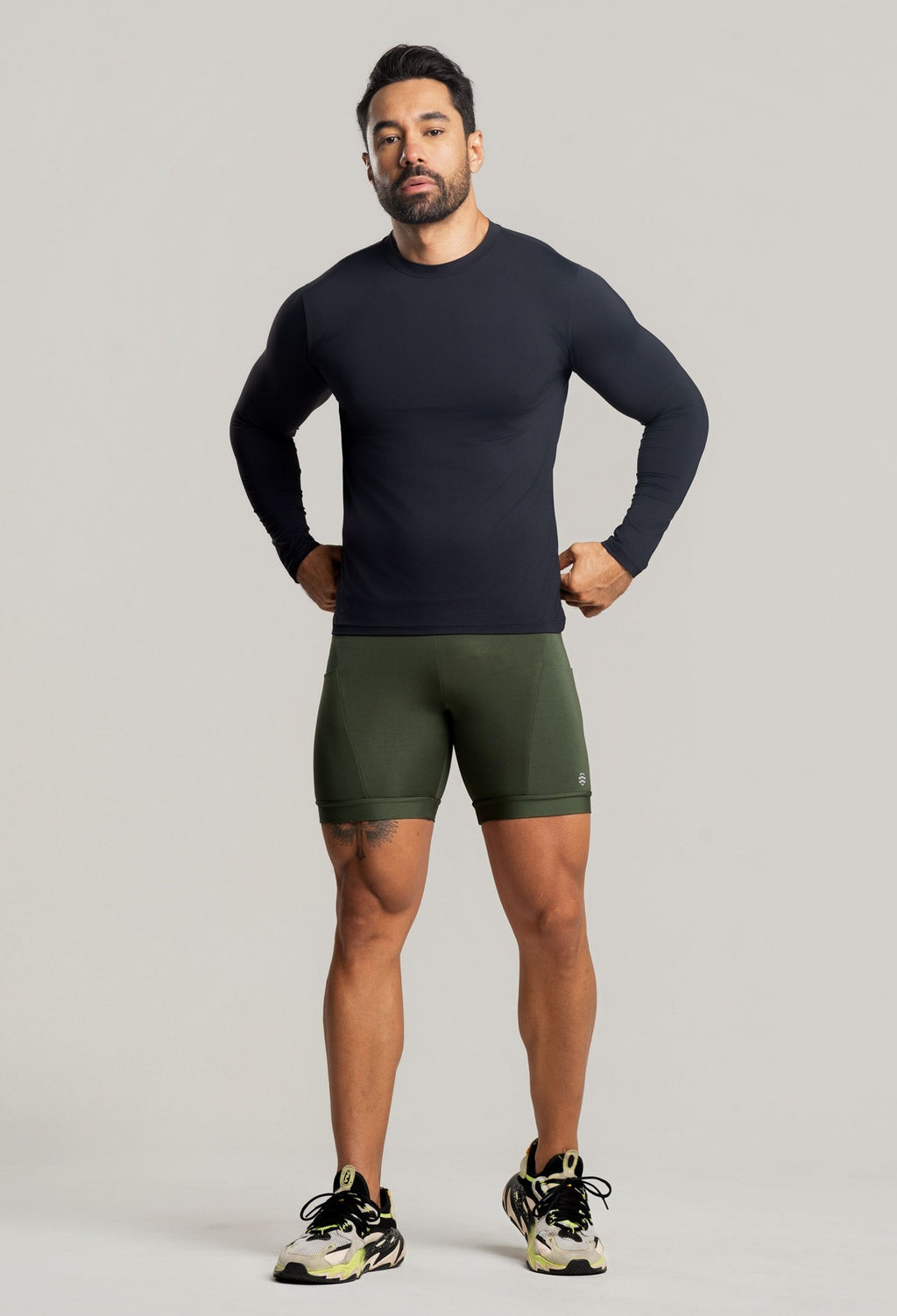 Blusa Masculina Esportiva Manga Longa UV Preto