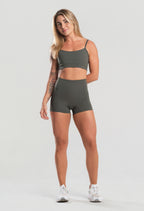 Conjunto Feminino Short+Top Flowfit Verde Militar