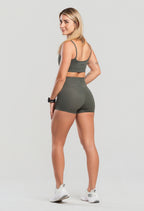 Conjunto Feminino Short+Top Flowfit Verde Militar