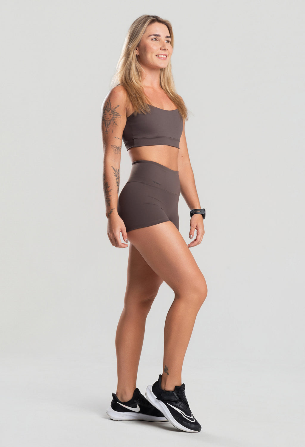 Conjunto Feminino Short+Top FlowFit Marrom