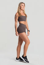 Conjunto Feminino Short+Top FlowFit Marrom