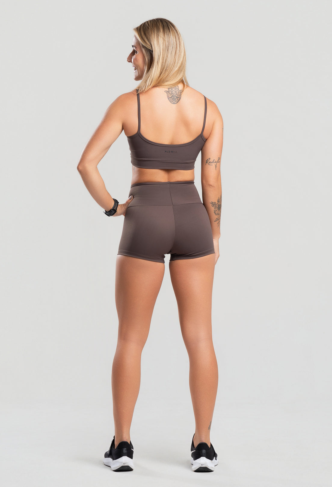 Conjunto Feminino Short+Top FlowFit Marrom