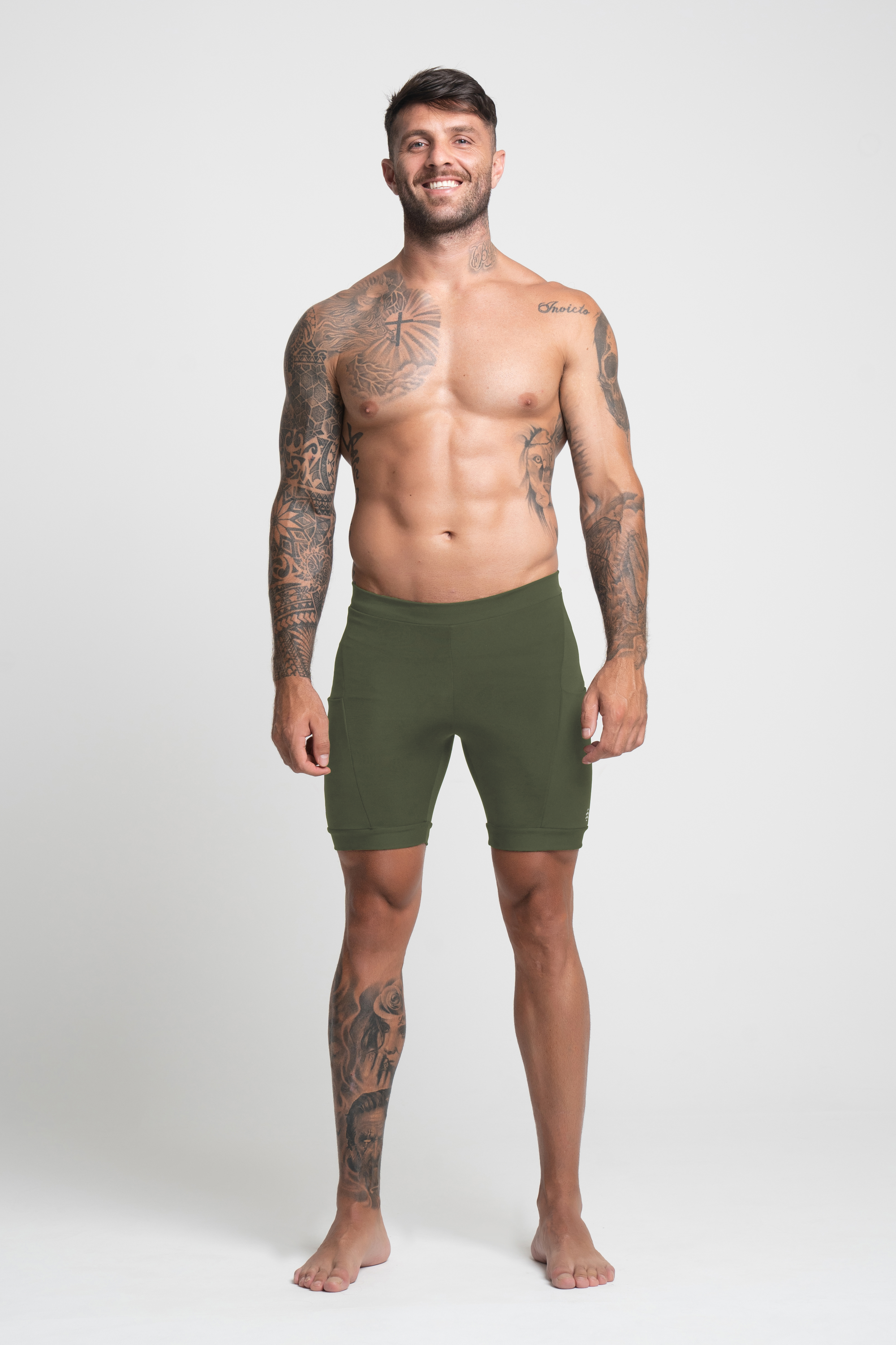 Bermuda de Compressão Masculina Verde Militar