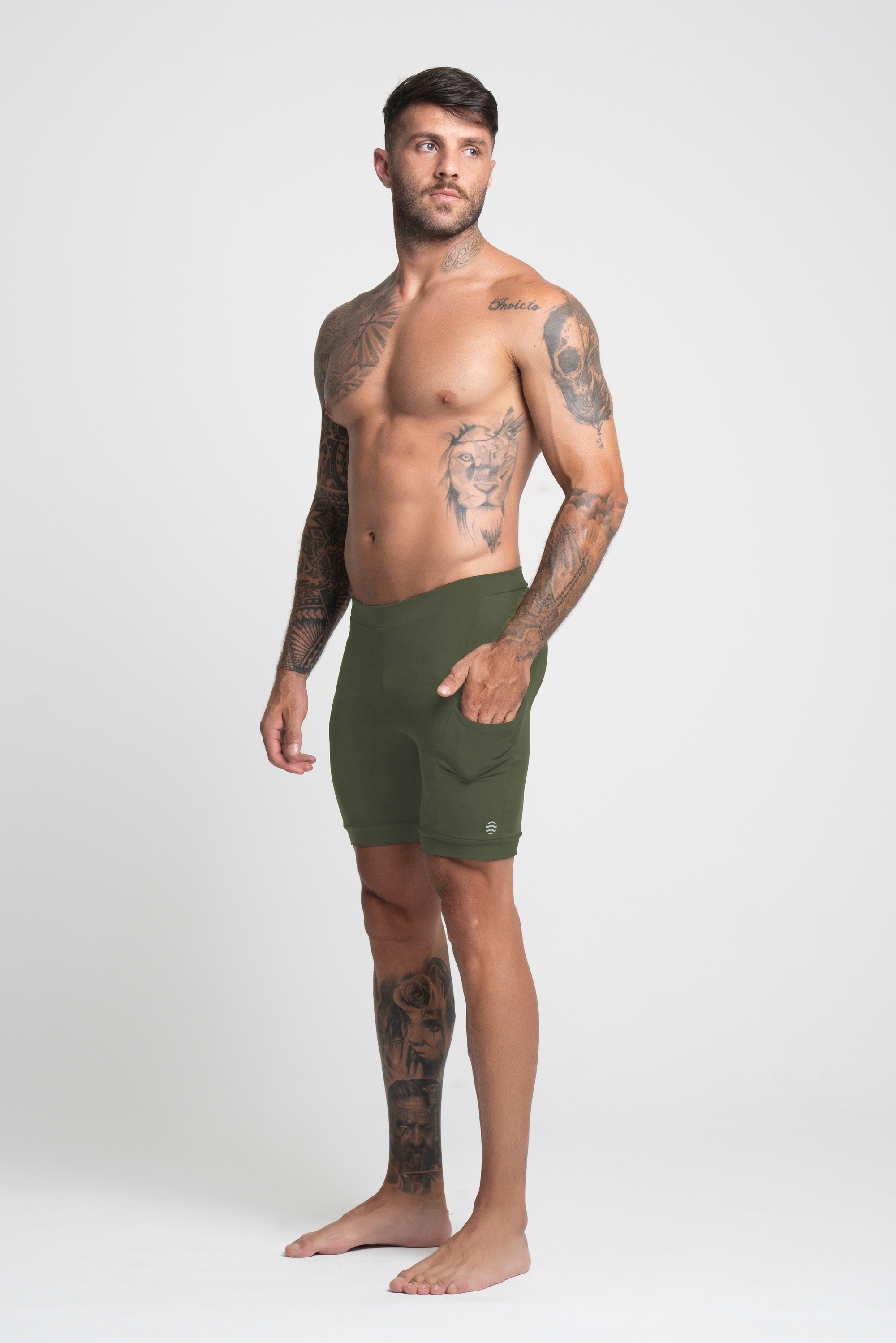 Bermuda de Compressão Masculina Verde Militar