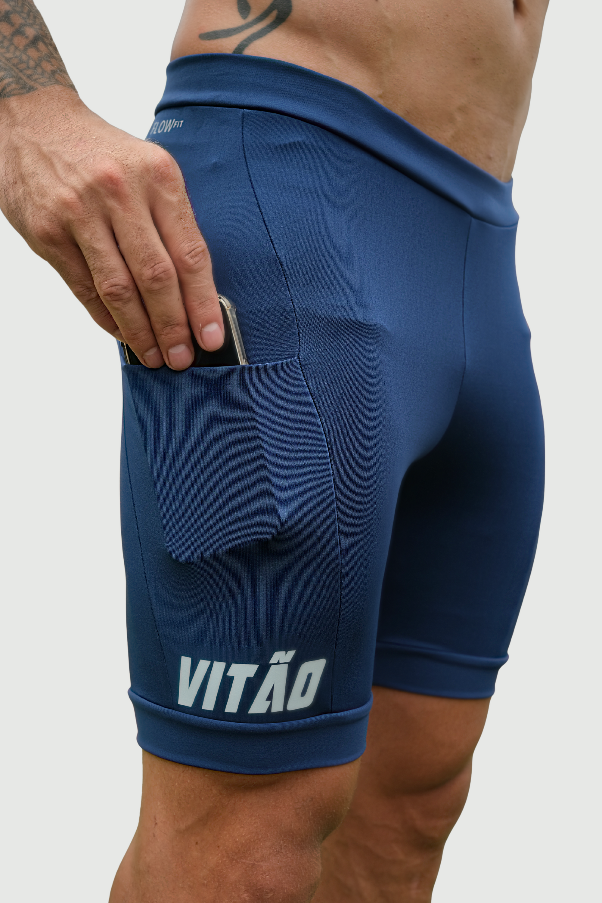 Bermuda de Compressão Masculina Azul Marinho Personalizada